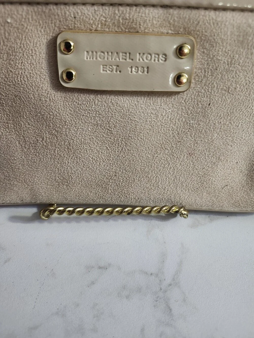 Michael Kors Faux Suede Cosmetic Bag / Pencil Case